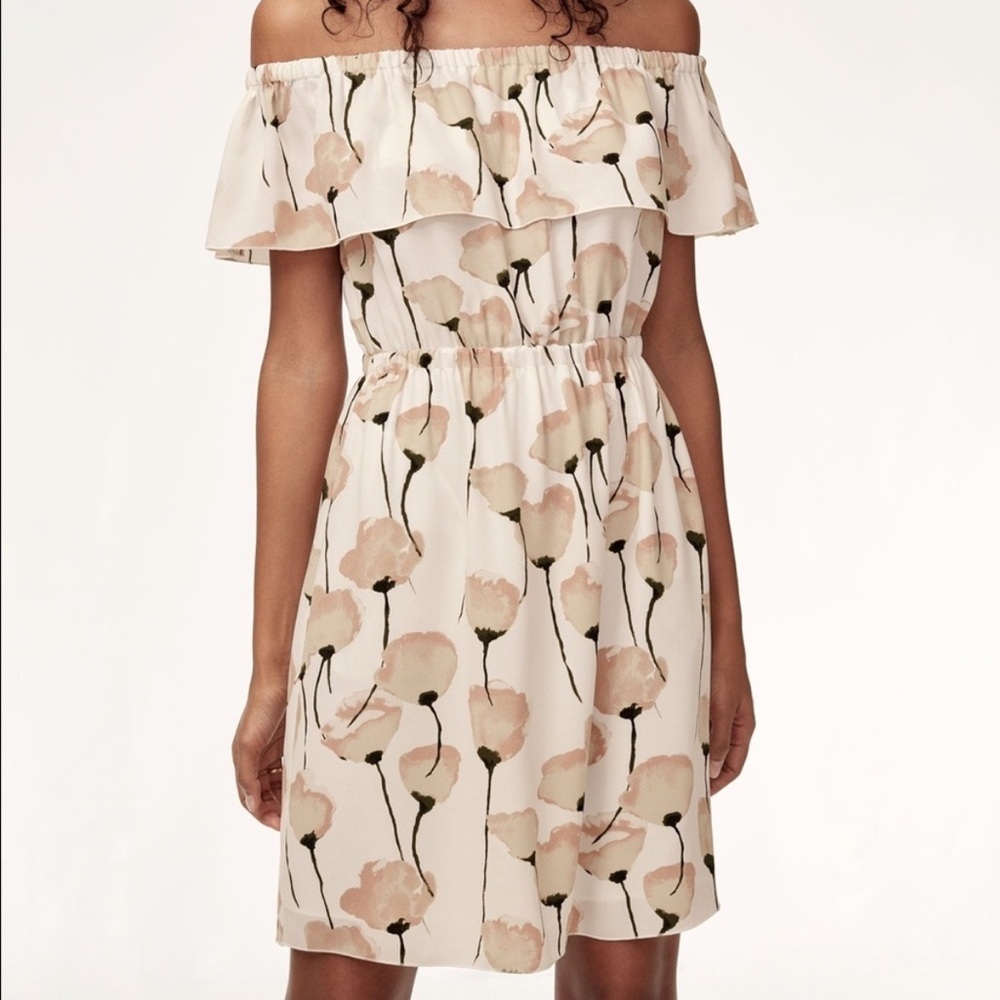 Aritzia Wilfred Hosta Floral Off Shoulder Dress
